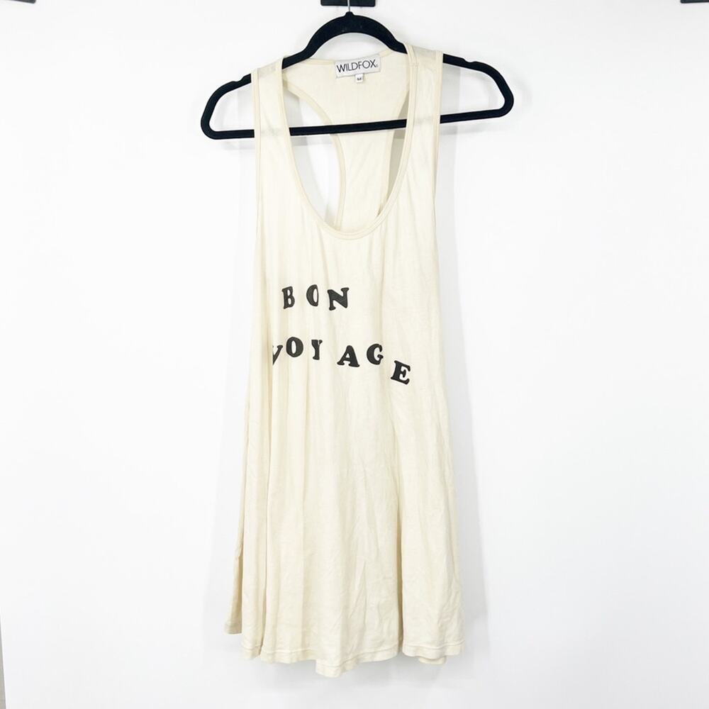 Wildfox Bon Voyage Graphic Racerback Tank Dress Coverup
